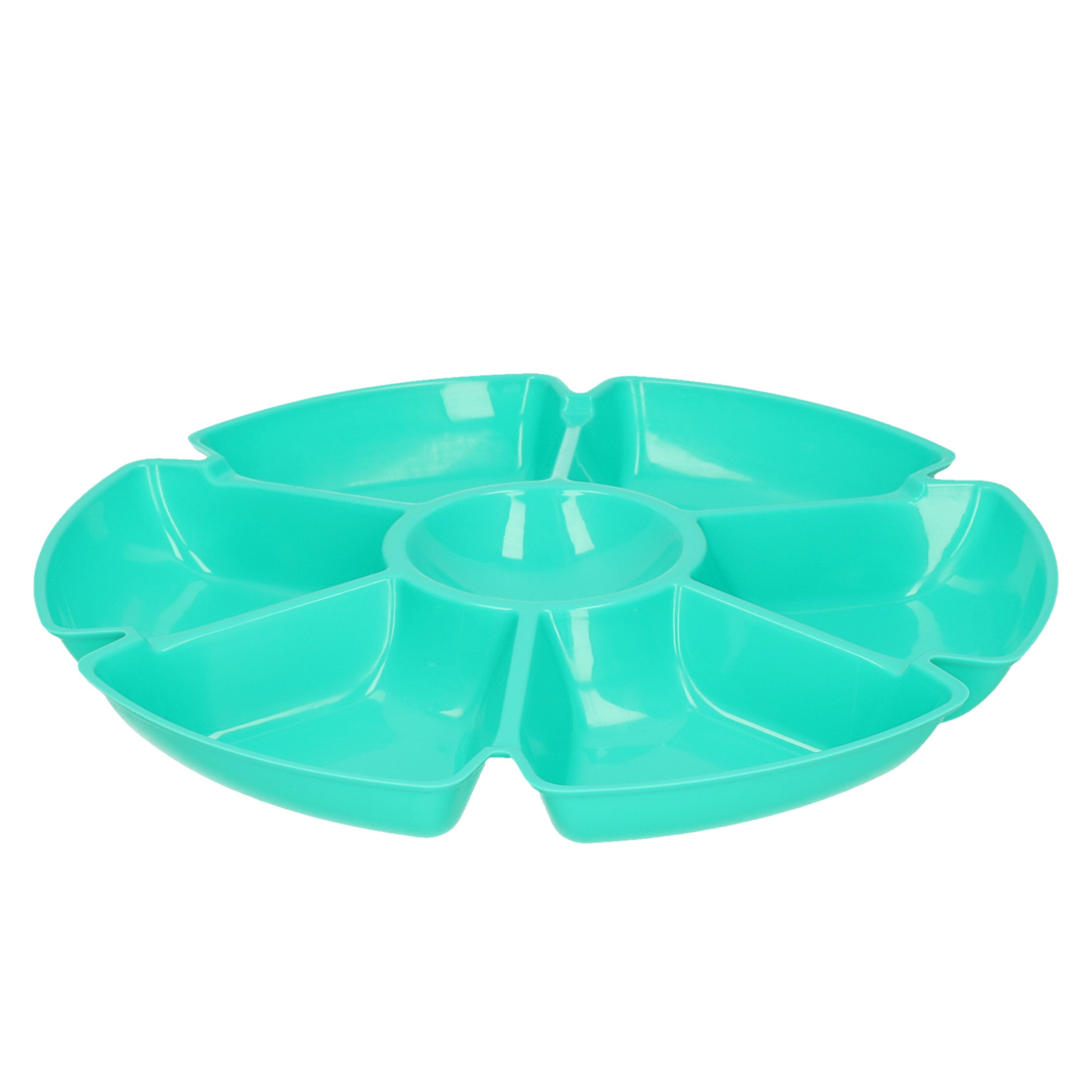 Excellent Houseware Hapjes/chips serveerschaal turquoise 29 cm -