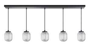 ETH Rechte hanglamp Kristel 5-lichts zwart 05-HL4592-30