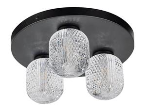 ETH Unieke plafondlamp Kristel 3-lichts zwart 05-PL2193-30