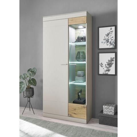 INOSIGN Vitrinekast SCARA met applicatie tineiken decor, breedte 90 cm, met soft-closefunctie