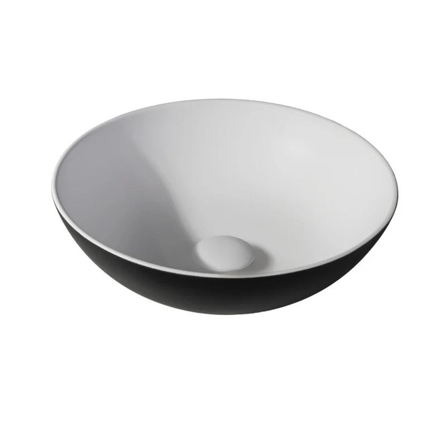 By Goof Waskom - opbouw - 38.5x13.8x38.5cm - Solid surface - Rond - Mat Zwart JBS6369