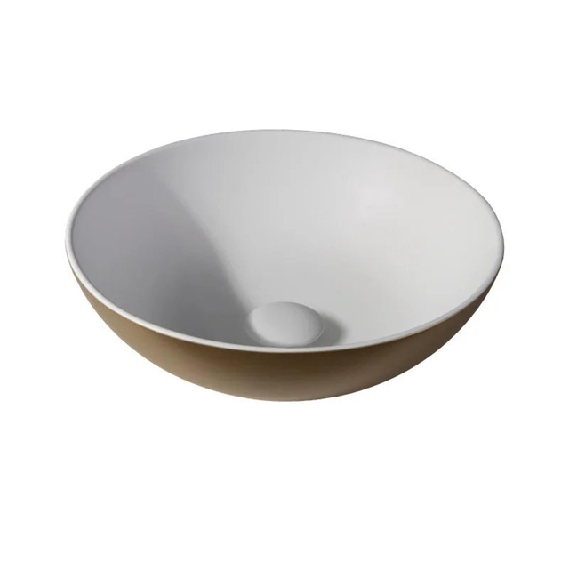 By Goof Waskom - opbouw - 38.5x13.8x38.5cm - Solid surface - Rond - Mat Goud JBS6372