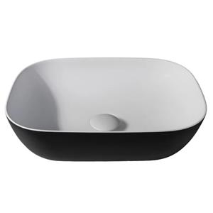 By Goof Waskom - opbouw - 46x12.2x34cm - Solid surface - Ovaal - Mat Zwart JBS6377