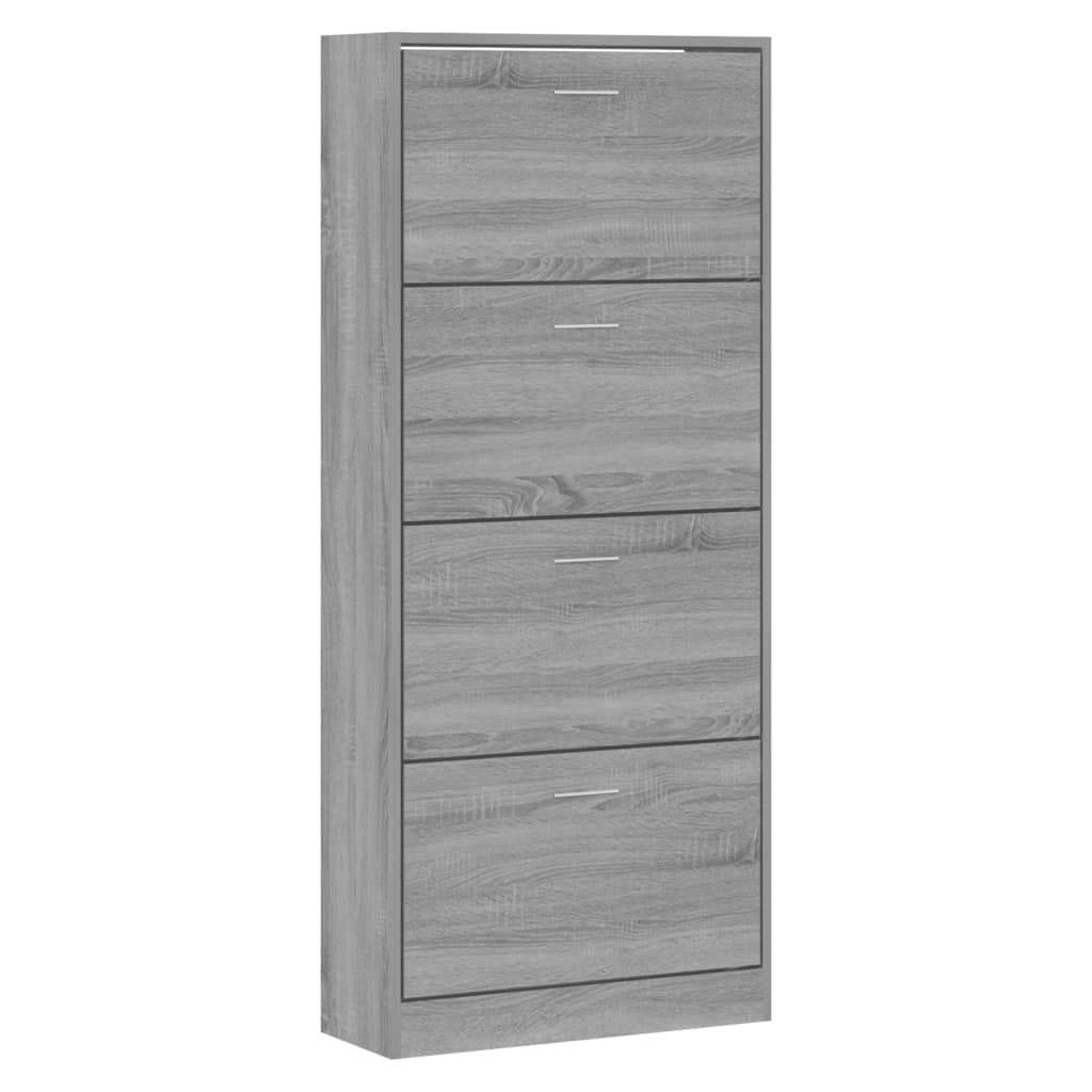 vidaXL Schoenenkast 63x24x147 cm bewerkt hout grijs sonoma