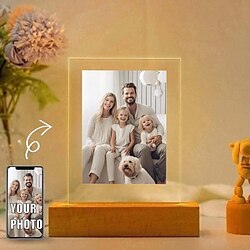 Light in the box gepersonaliseerde fotolamp aangepaste foto acryl nachtlampje usb-aangedreven warm wit voeg uw afbeelding toe het perfecte vakantiecadeau voor familie vrienden geliefde en kinderen