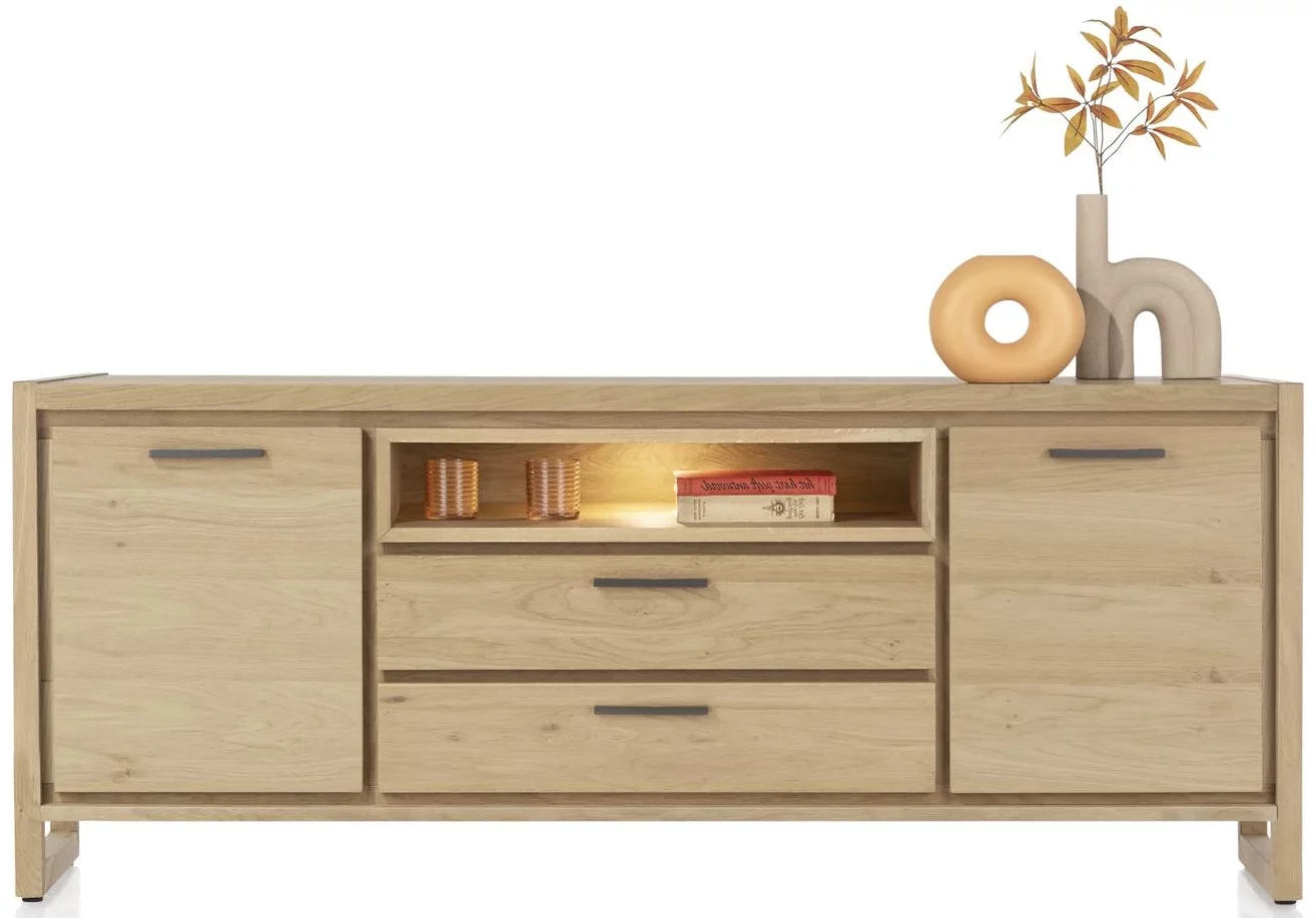 Nystead dressoir 180 cm. - 2-deuren + 2-laden + 1-niche (+ LED)