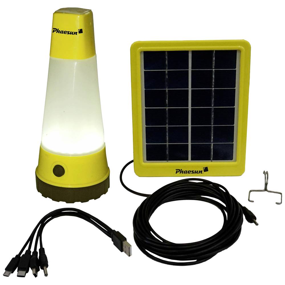 Phaesun 350115 Solar Lightkit Sun Shine Tafellamp op zonne-energie LED 1.2 W, 1 W Geel, Zwart