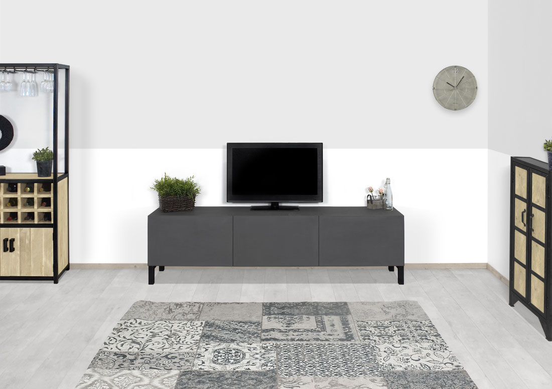 Loods XL Betonlook TV meubel Vadis met industriele poten