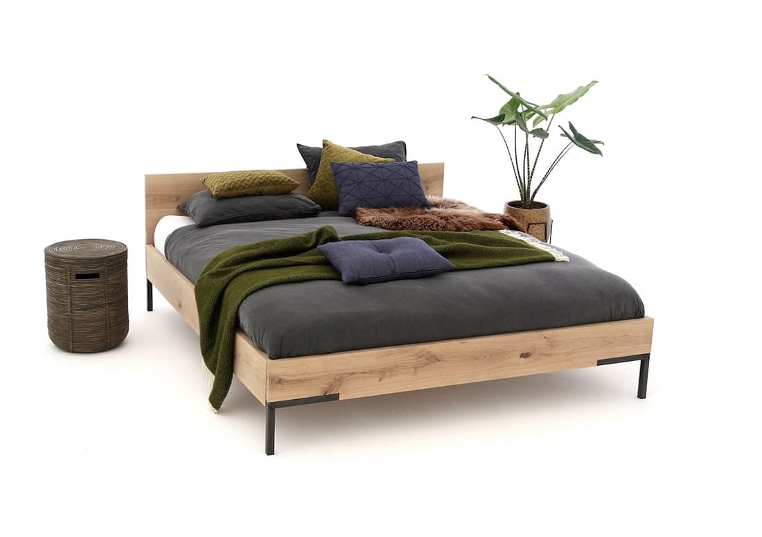 Loods XL Eikenhouten bed Pomme