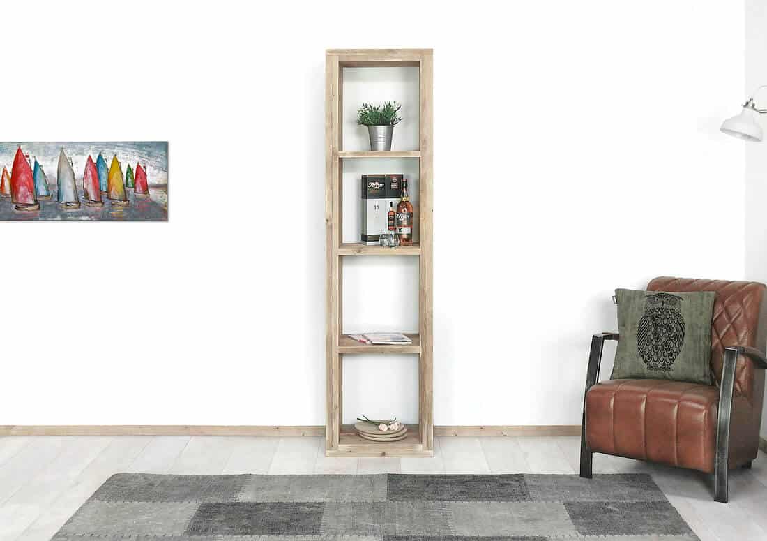 Loods XL Steigerhouten smalle kast Algona met legplanken