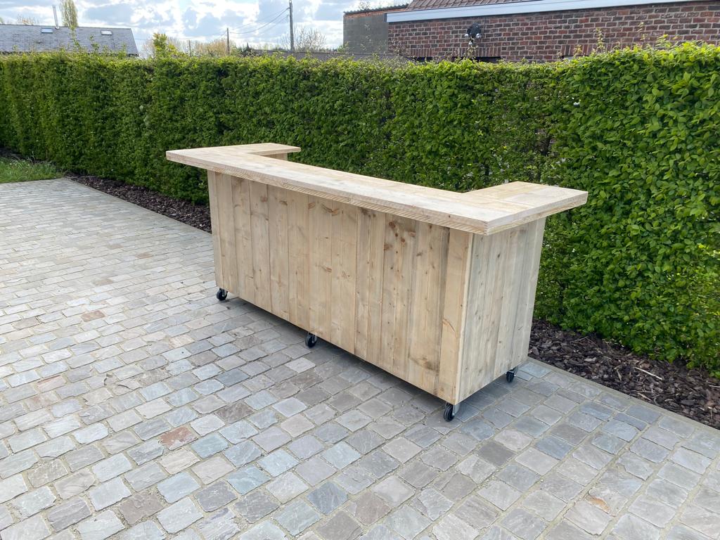 Loods XL Steigerhouten barmeubel Sade met voetensteun