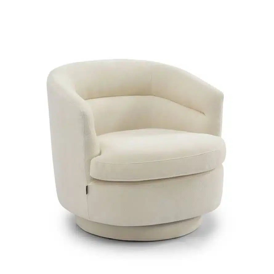 Loods XL Fauteuil Valerie draaibaar chenille off white