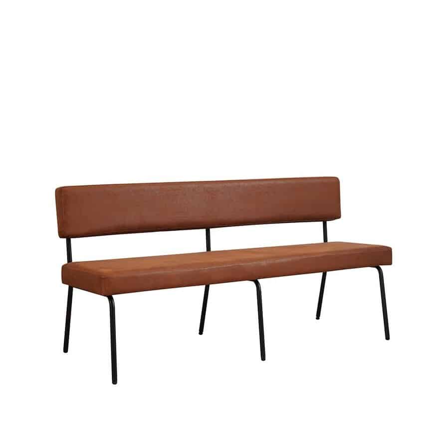 Loods XL Eetkamerbank Espen cognac eco-leer 160 cm