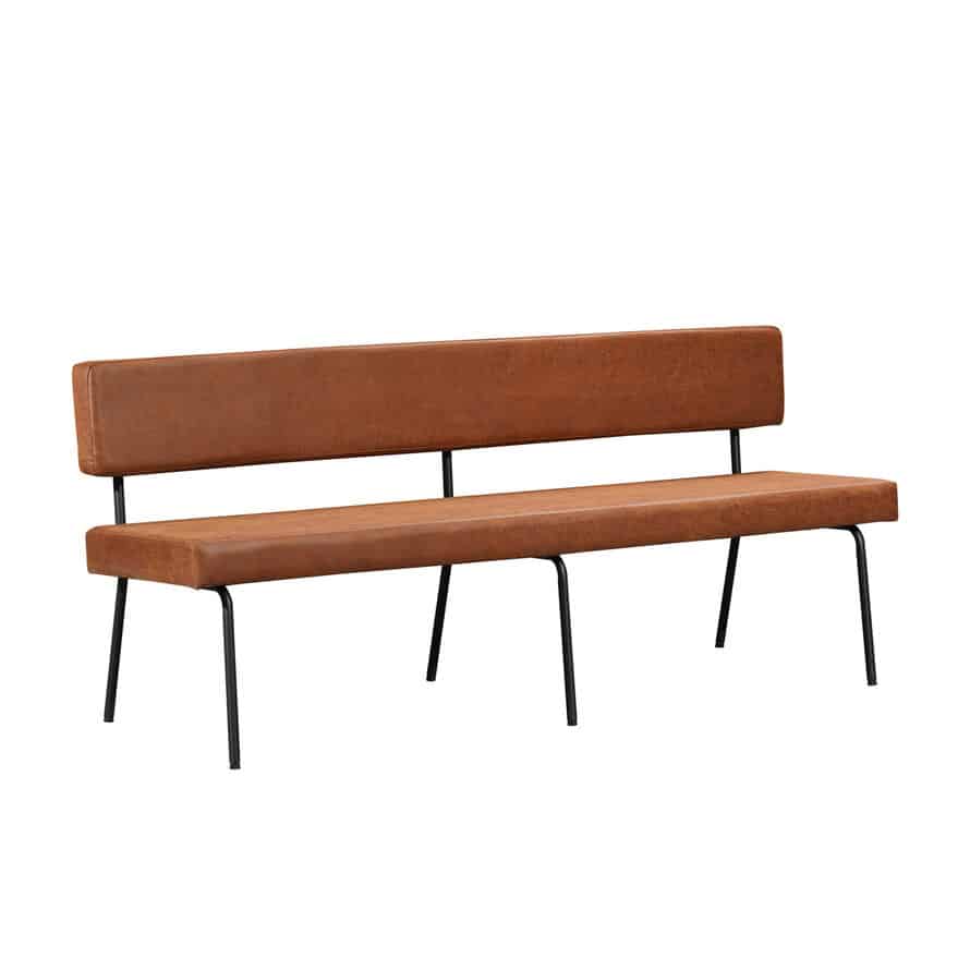 Loods XL Eetkamerbank Espen cognac eco-leer 190 cm