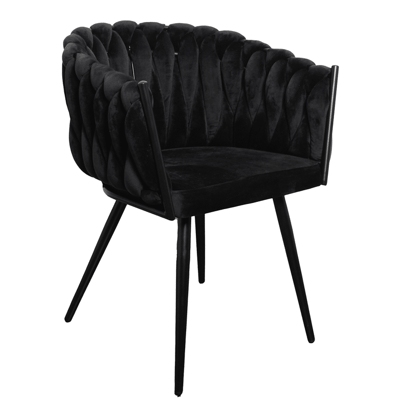 Loods XL Wave chair velvet - zwart