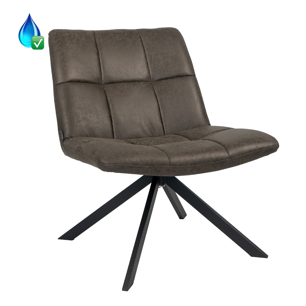 Loods XL Fauteuil Eevi eco-leer antraciet