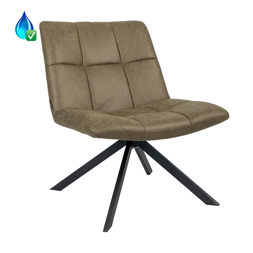 Loods XL Fauteuil Eevi eco-leer olijfgroen