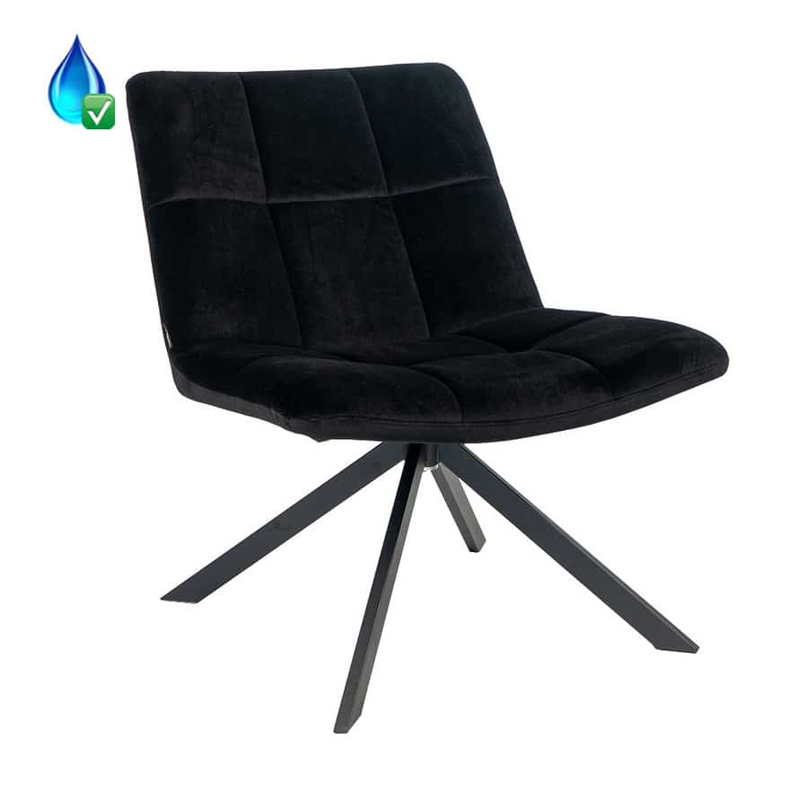 Loods XL Fauteuil Eevi zwart velvet