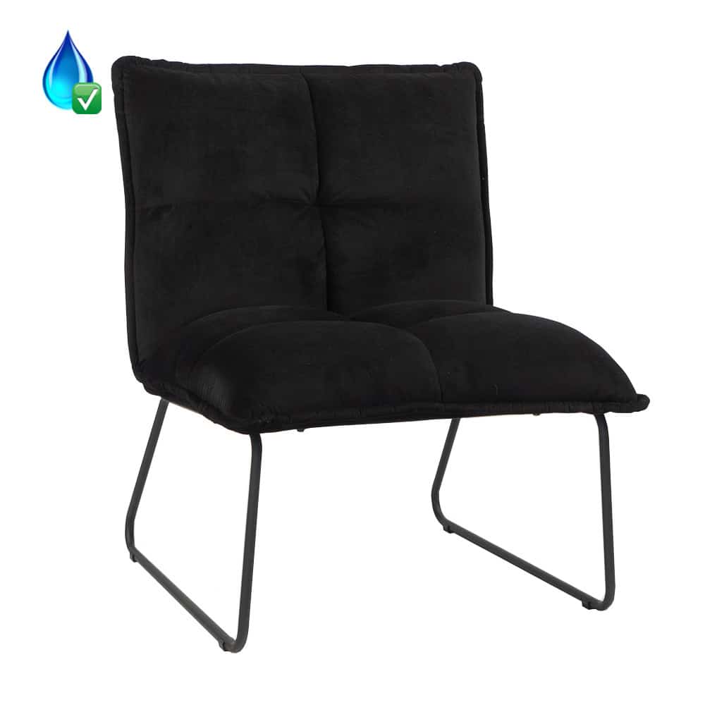 Loods XL Fauteuil Malaga zwart velvet