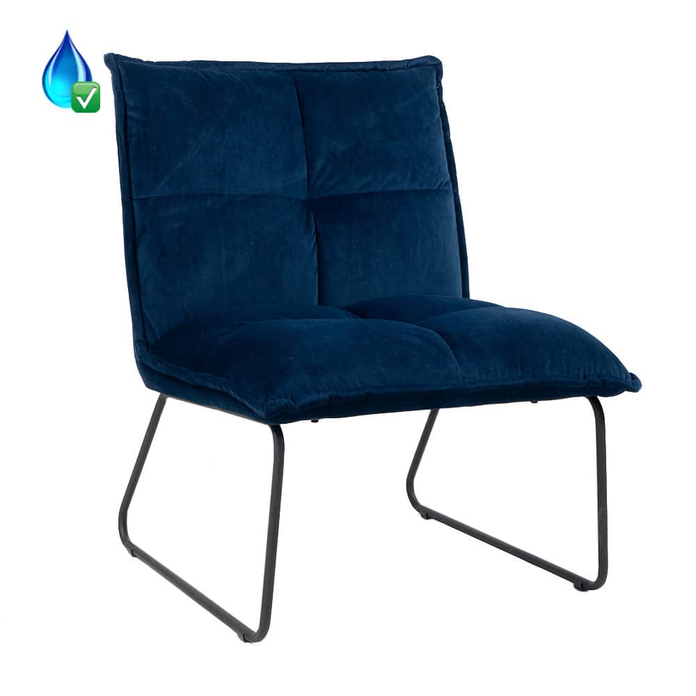 Loods XL Fauteuil Malaga donkerblauw velvet