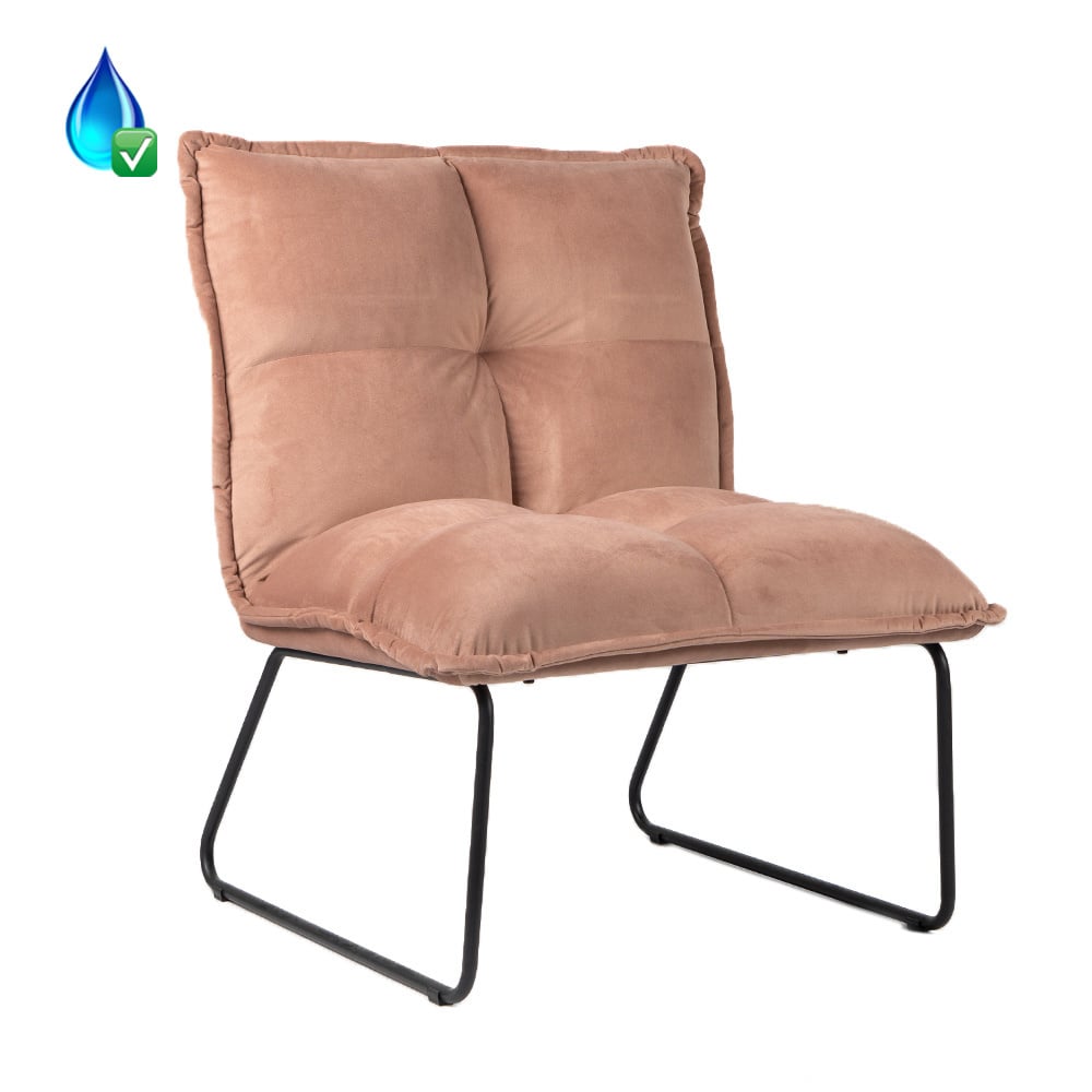 Loods XL Fauteuil Malaga roze velvet