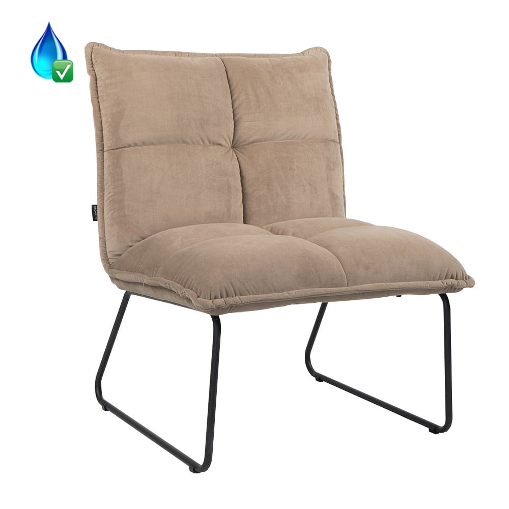 Loods XL Fauteuil Malaga taupe velvet