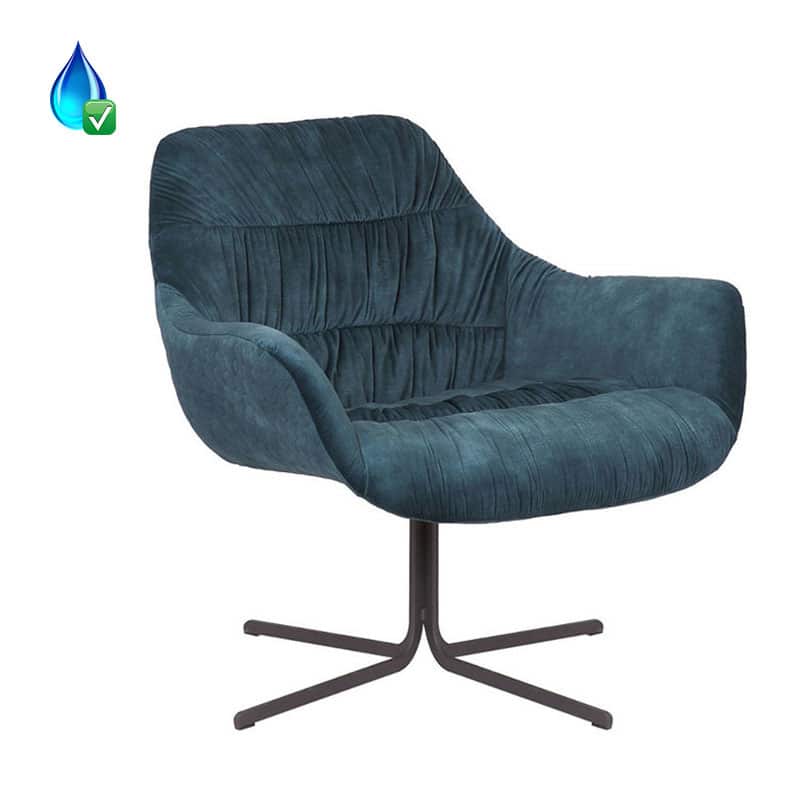 Loods XL Fauteuil Lizzy donkerblauw velvet