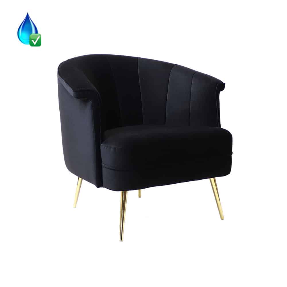 Loods XL Fauteuil Amy zwart velvet