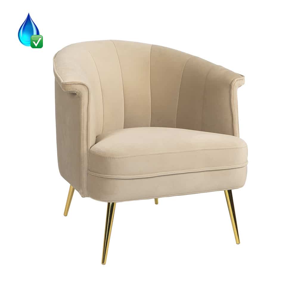 Loods XL Fauteuil Amy beige velvet