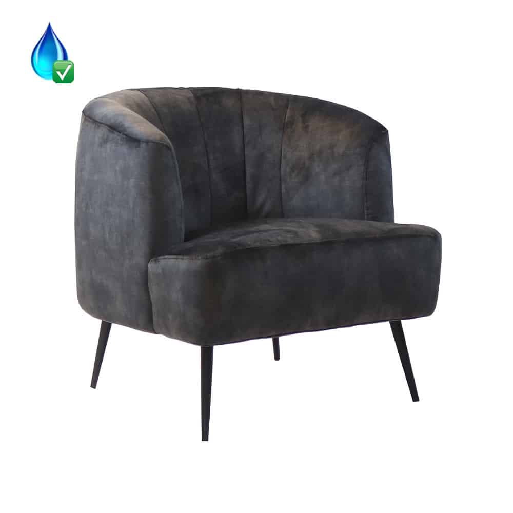 Loods XL Fauteuil Billy antraciet velvet