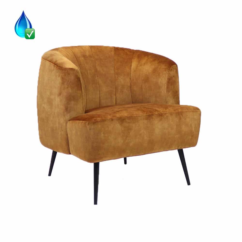 Loods XL Fauteuil Billy okergeel velvet