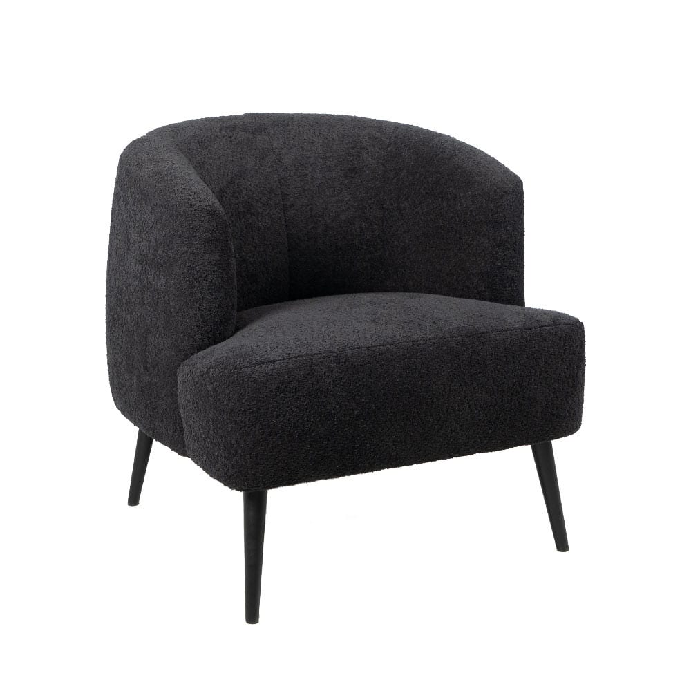 Loods XL Fauteuil Nora zwart bouclé