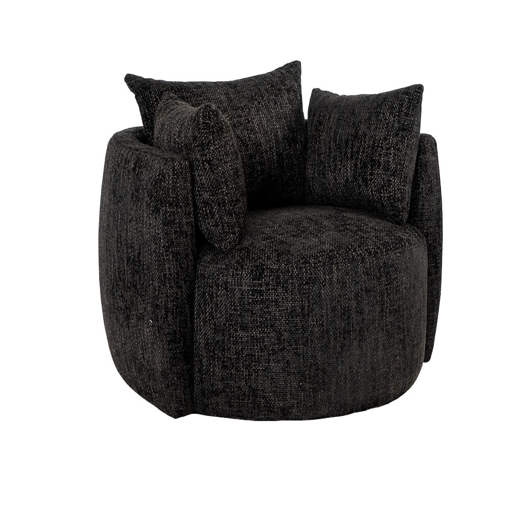 Loods XL Fauteuil Ruby zwart chenille stof