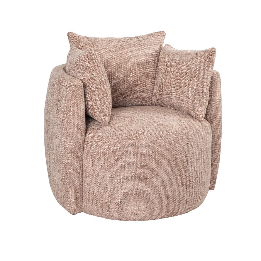 Loods XL Fauteuil Ruby roze chenille stof