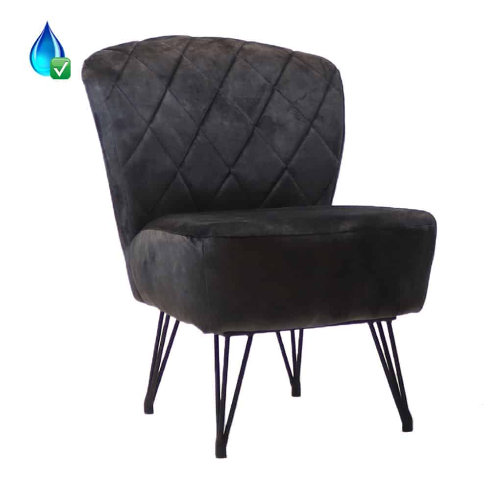 Loods XL Fauteuil Else antraciet velvet