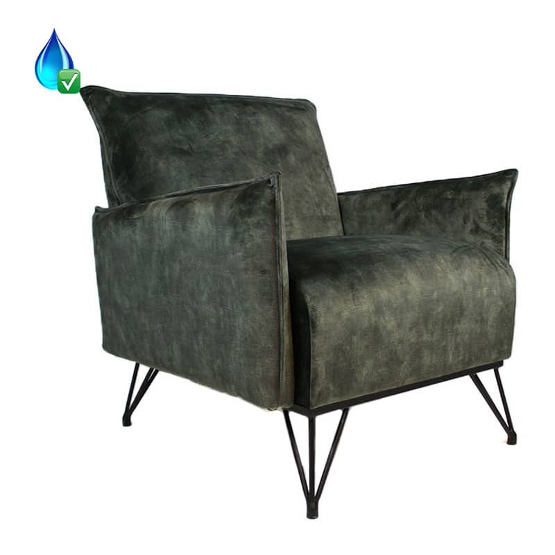 Loods XL Fauteuil Mika groen velvet