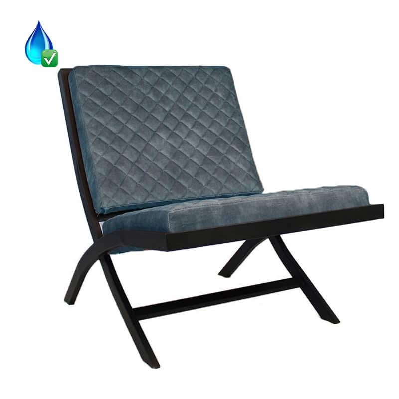 Loods XL Fauteuil Madrid blauw velvet