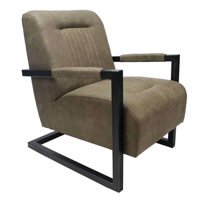 Loods XL Fauteuil Austin olijfgroen microvezel