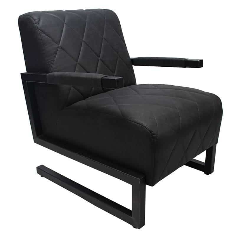 Loods XL Fauteuil Morris zwart microvezel