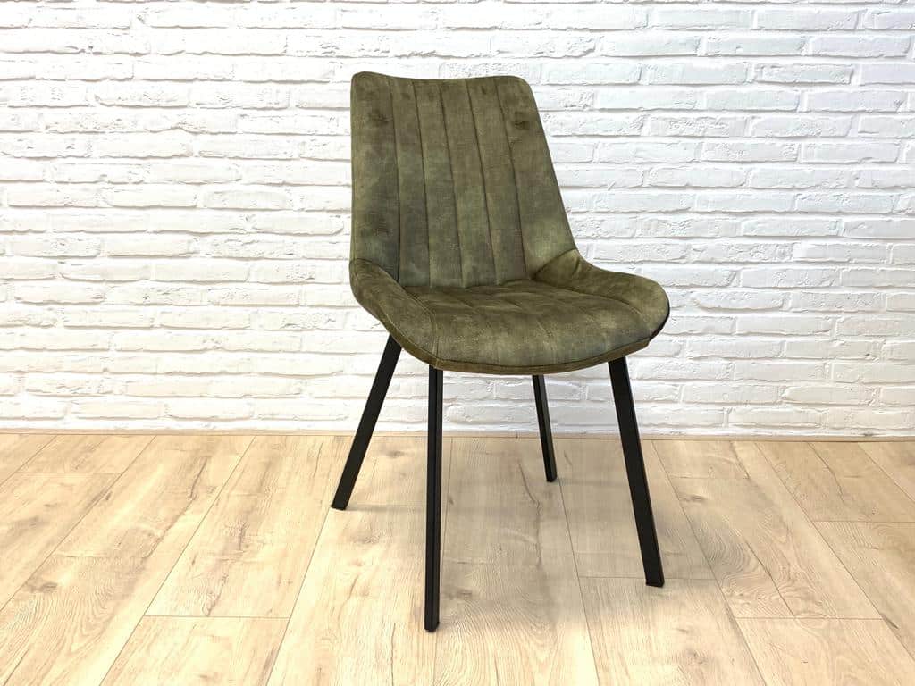 Loods XL Eetkamerstoel Benja velvet groen | OUTLET