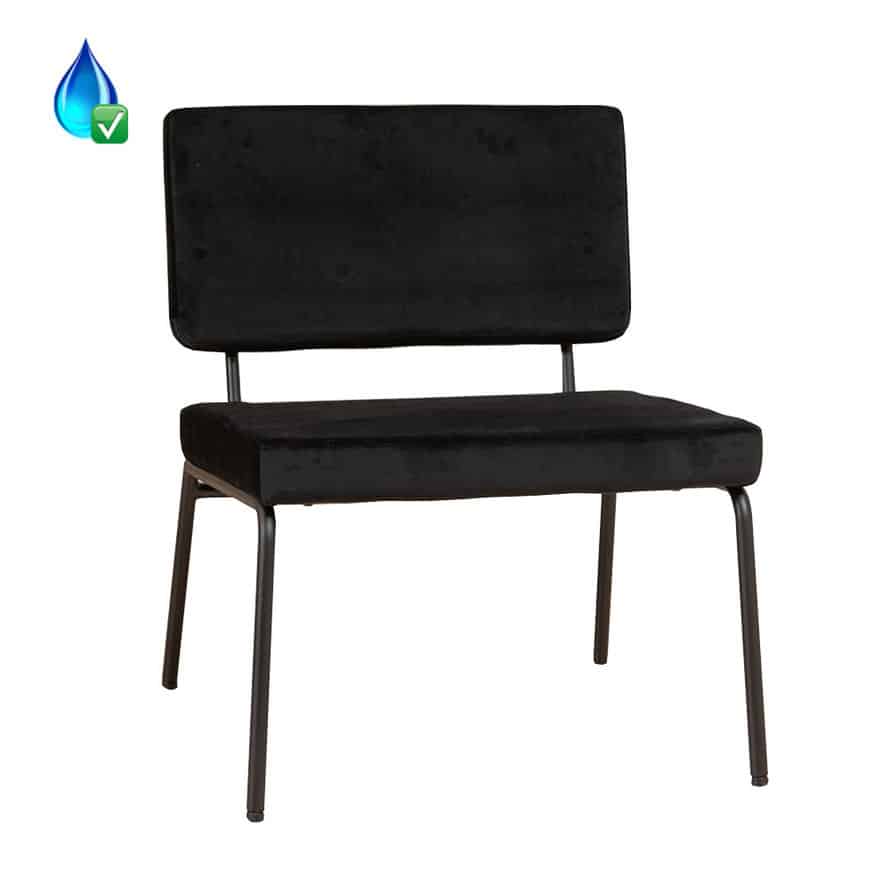 Loods XL Fauteuil Espen zwart velvet