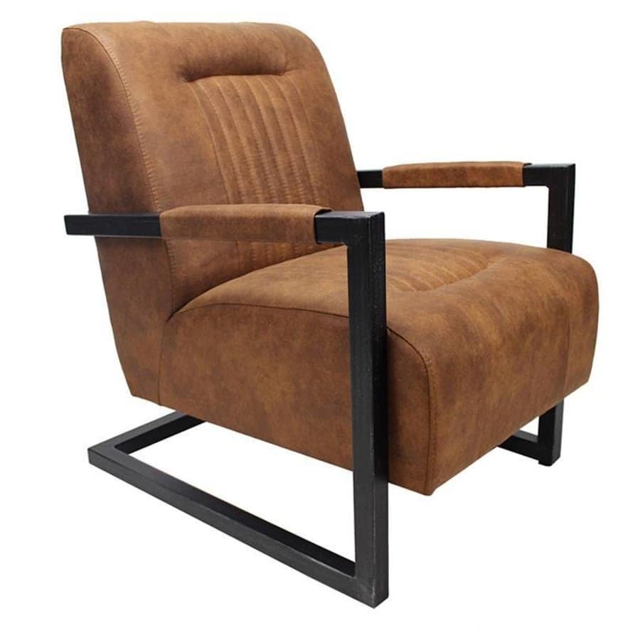 Loods XL Fauteuil Austin cognac microvezel