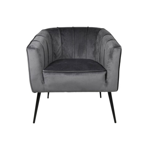 Loods XL Fauteuil Chester donkergrijs velours