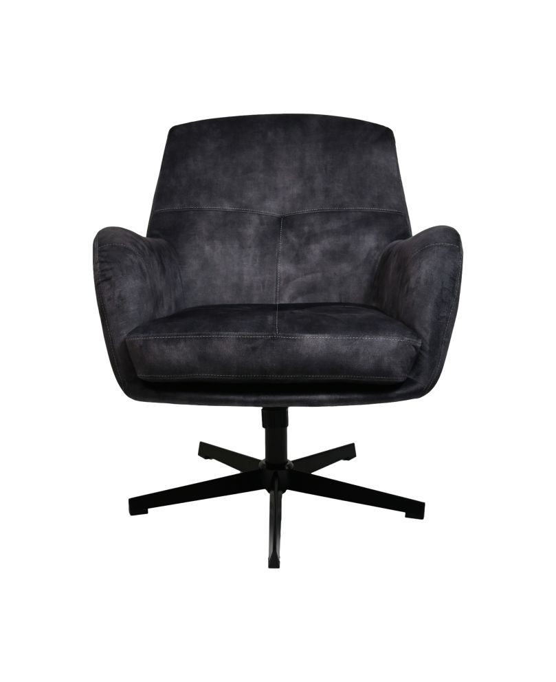 Loods XL Fauteuil Cleveland grijs/zwart polyester