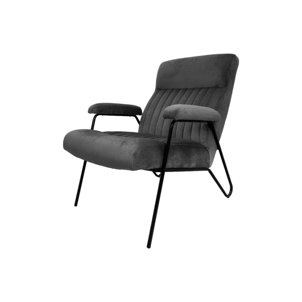 Loods XL Fauteuil Chicago donkergrijs velours