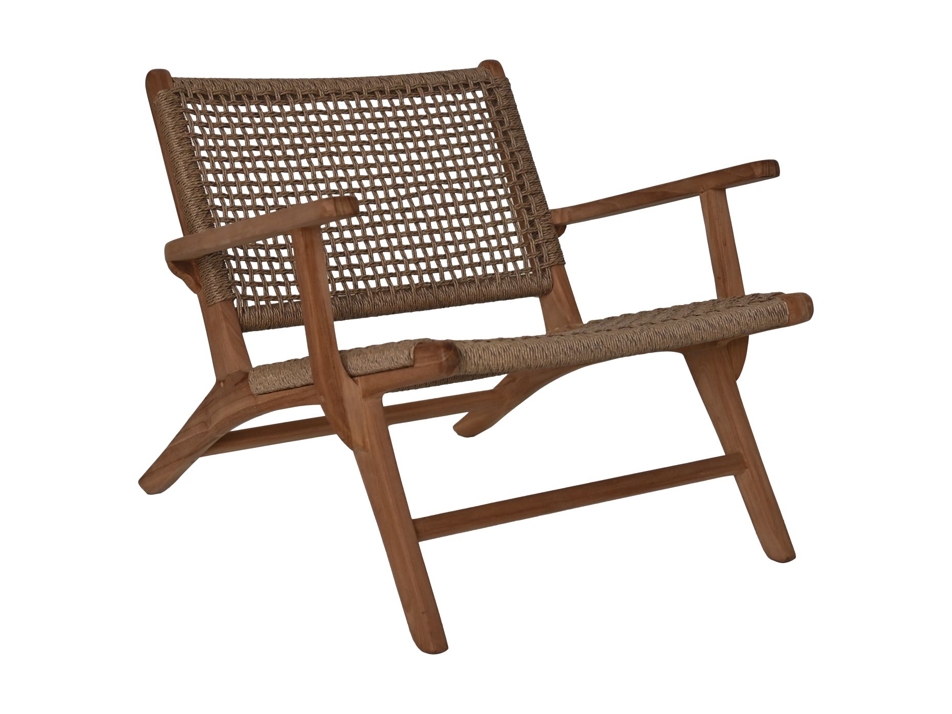 Loods XL Fauteuil Rio met armleuningen naturel teak/bananenblad