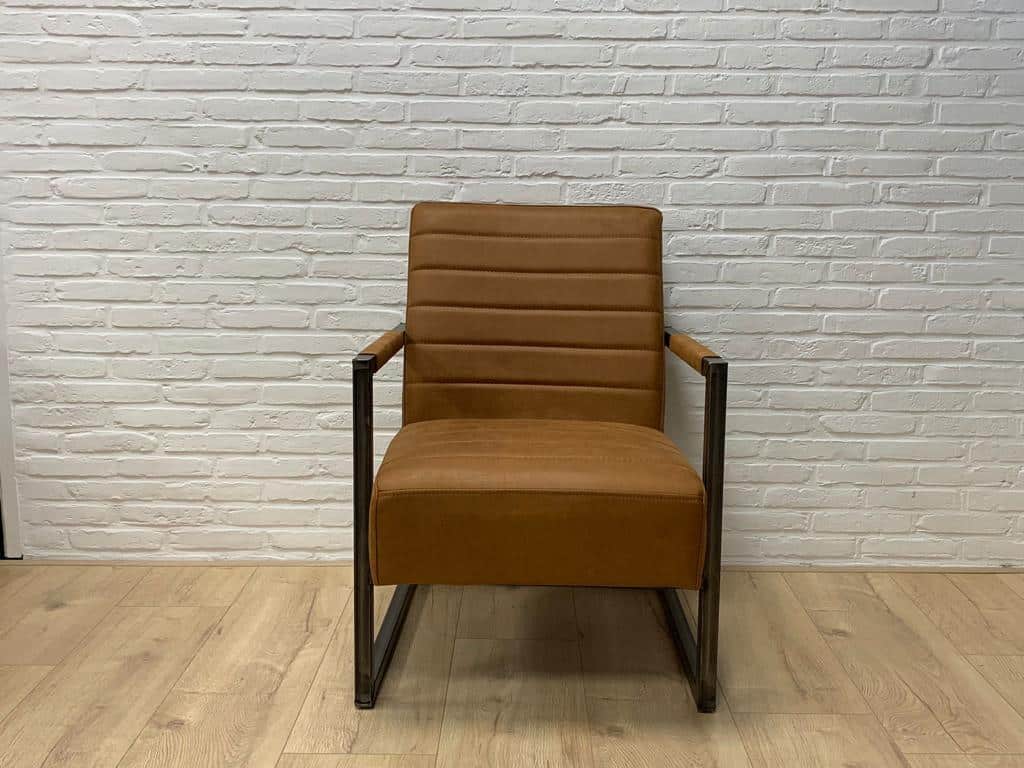 Loods XL Fauteuil Ralf microvezel cognac