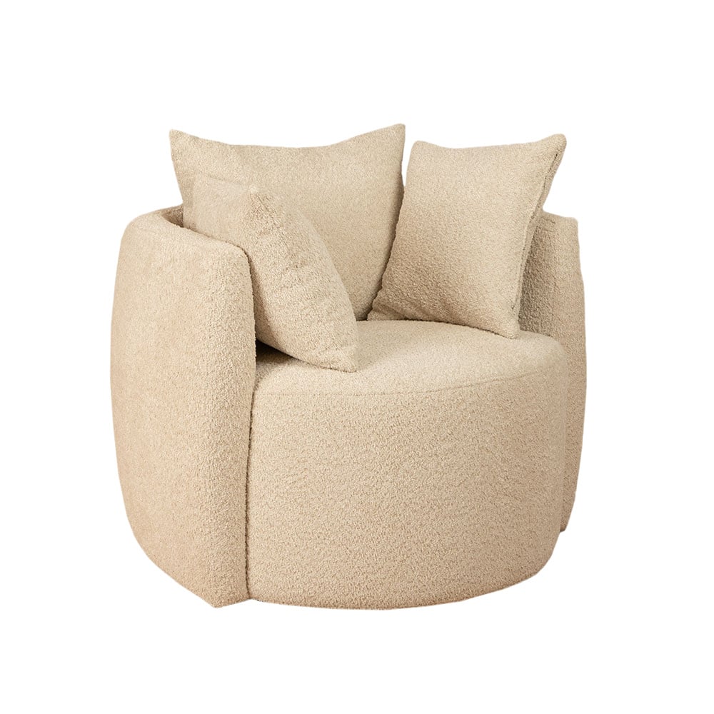 Loods XL Fauteuil Ruby beige boucle stof