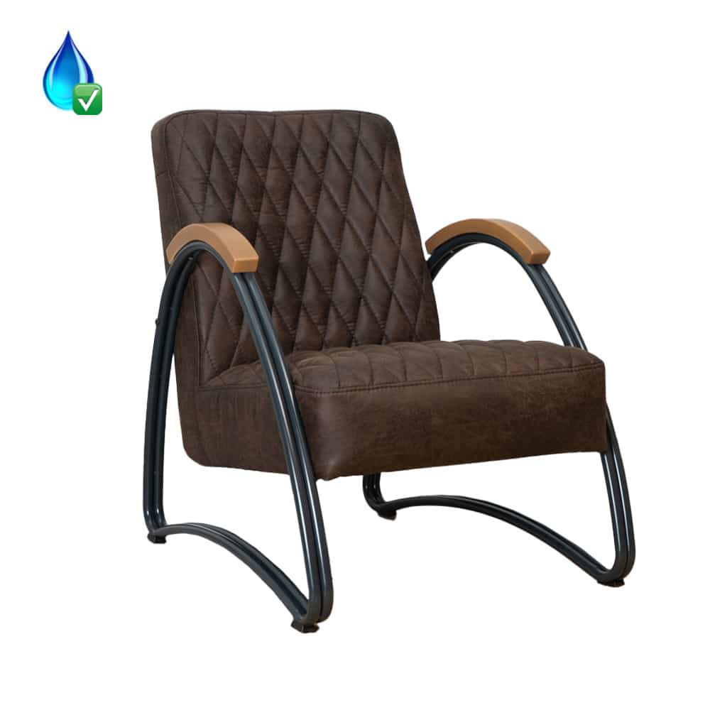 Loods XL Fauteuil Ivy bruin eco-leer