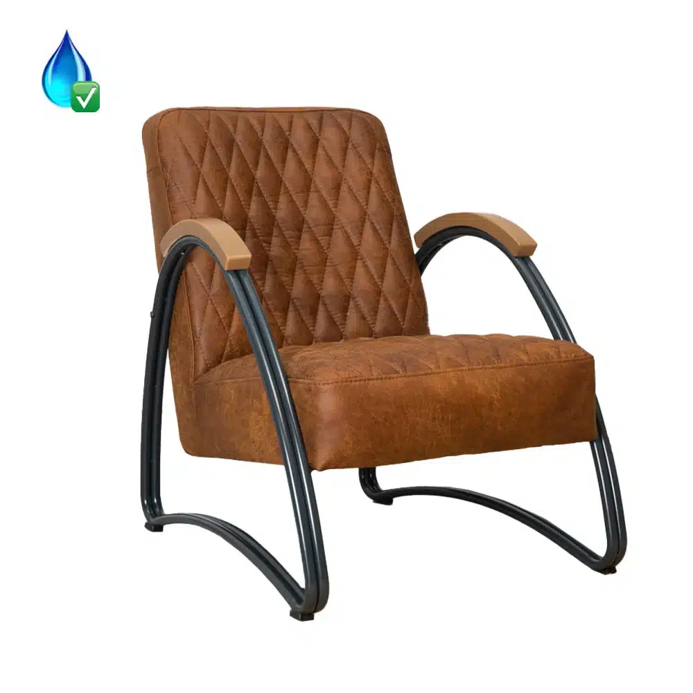 Loods XL Fauteuil Ivy cognac eco-leer